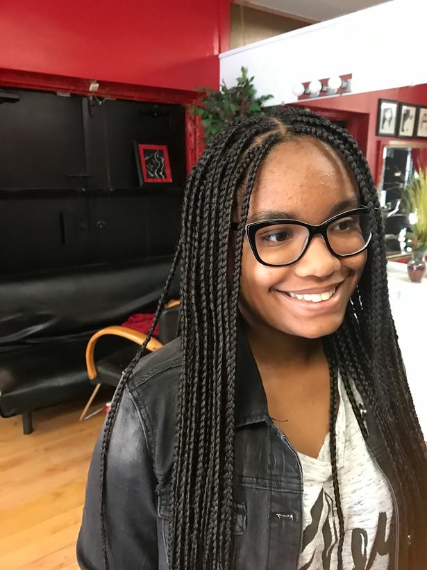 Long black box braids