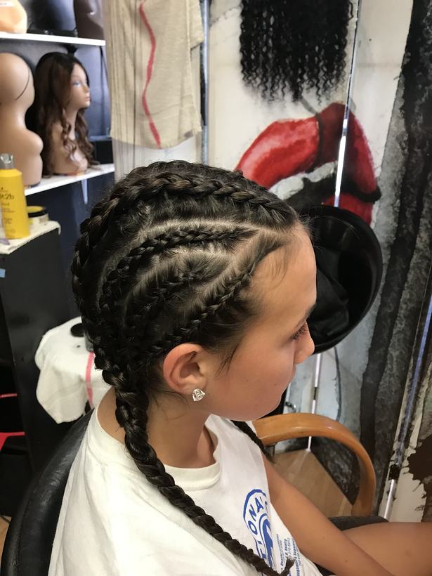 Feed-in cornrows