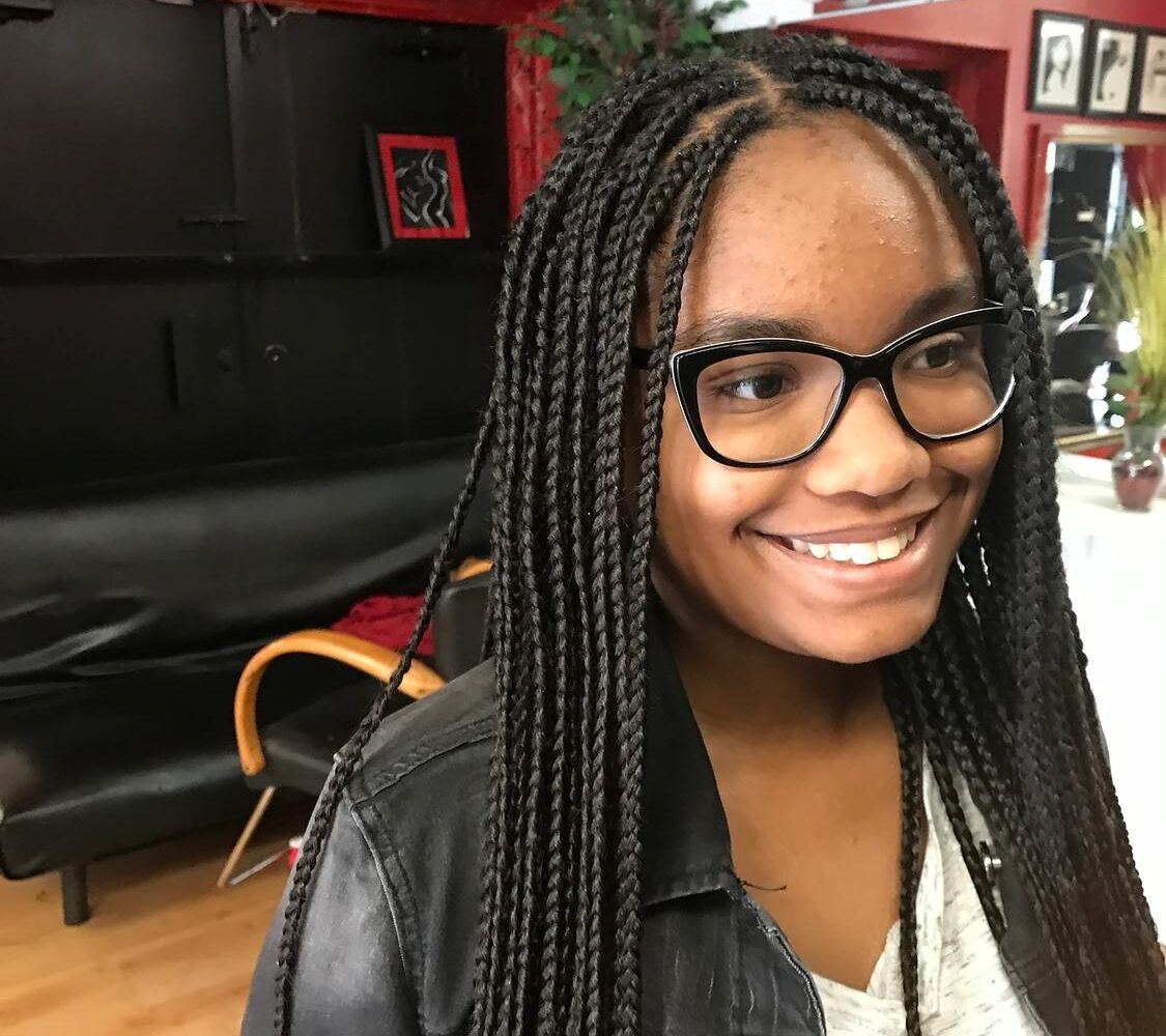 Long black box braids